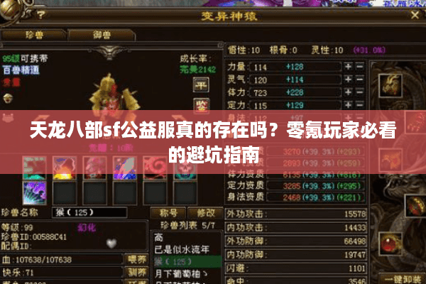 天龙八部sf公益服真的存在吗？零氪玩家必看的避坑指南