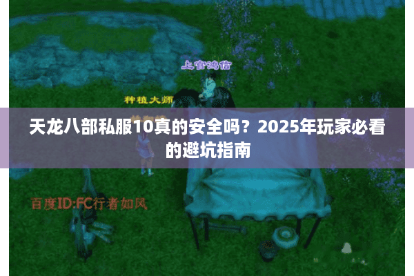 天龙八部私服10真的安全吗？2025年玩家必看的避坑指南