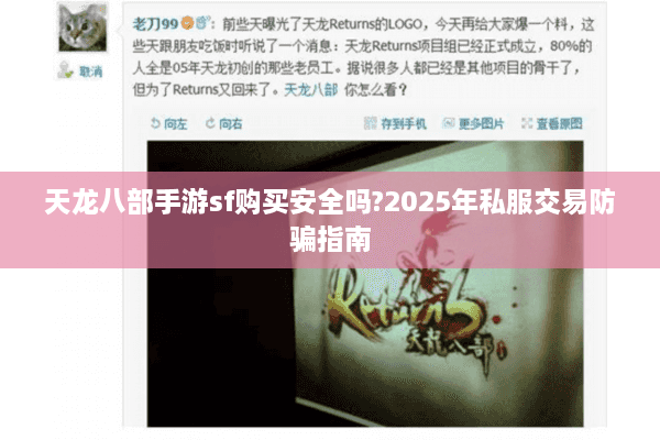 天龙八部手游sf购买安全吗?2025年私服交易防骗指南